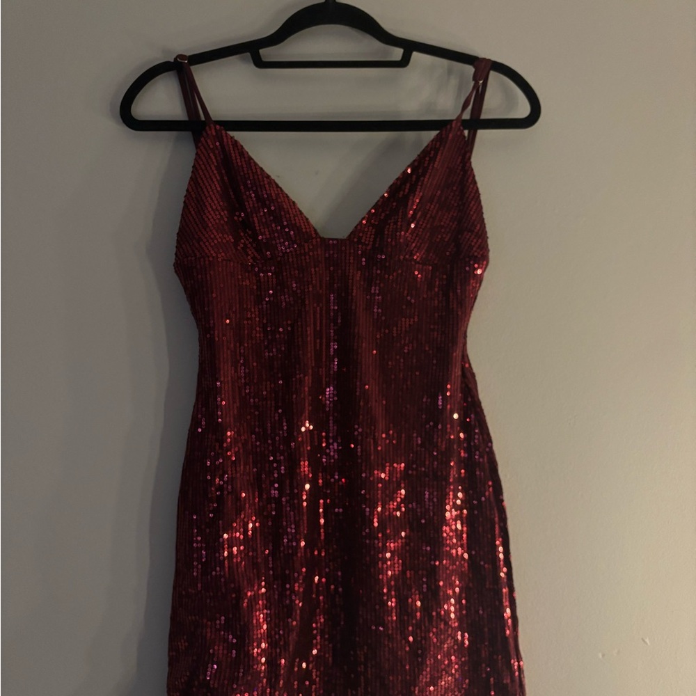 Elegant Red Sequin Dress